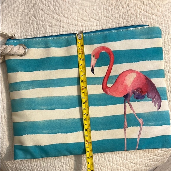Striped Flamingo Clutch with cooler lining - Picture 6 of 6